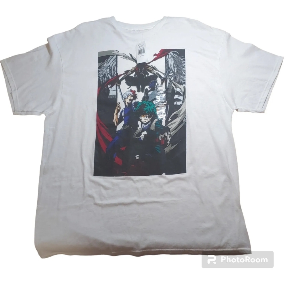 My Hero Academia T-shirt Art Anime Graphic Tee White Midori Todo Men XL New